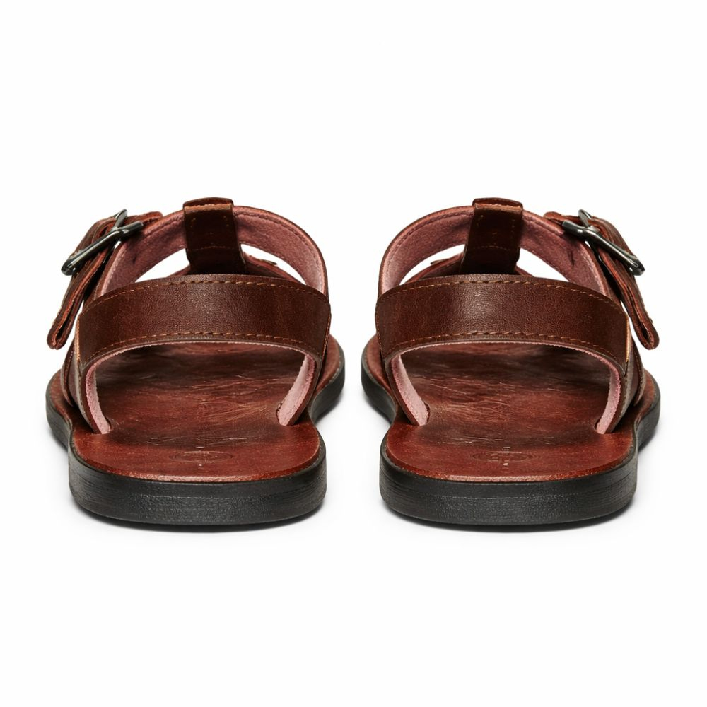 Mens Brown Multi Strap Leather Sandal
